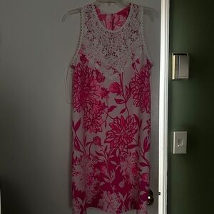 Lilly Pulitzer Sleeveless Pink and White Sundress